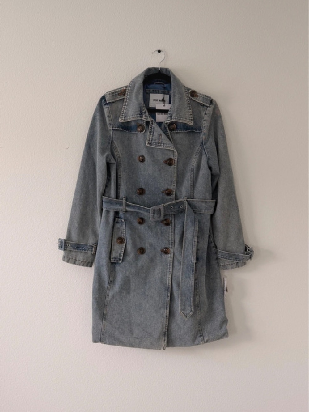 Steve Madden Women's Denim Trench Coat size L
